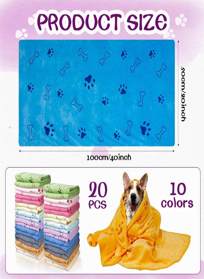 SENONAPO 30 Pcs Dog Towels for Drying Dogs Bulk 20 x 40 Inch Quick Drying Pet Bath Towels Colorful Pet Grooming Towel Absorbent Microfiber Towel for Small Medium Large Dog Puppy Cat - Image 2